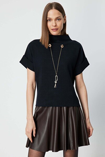 ON Mock Neck Knitwear Sweater with Accessory Detail