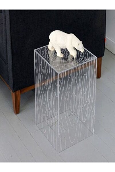 ORPHORİA Sehpa\ Yan Sehpa\ Akrilik Sehpa\ Şeffaf Sehpa\ Pleksi Sehpa (1 Adet)