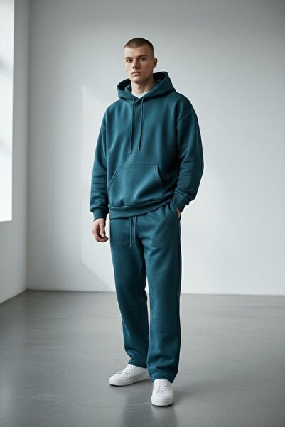 Altamira Ανδρικό σετ φόρμας με κουκούλα σε μπλε βενζινί χρώμα, υπερμεγέθη, με...