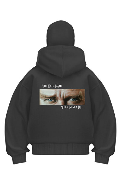BALİNA Siyah Maskeli ''The Eyes'' Unisex Kapüşonlu Hırka