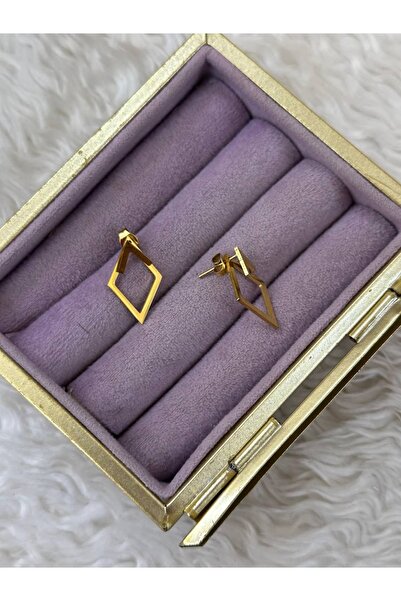 BY YASİN TOPÇU 🔥   Gold Net Form Geometric Earrings 🔥