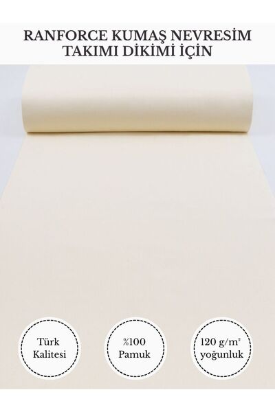FabricMarket Ranforce Kumaş Nevresim Dikimi Için – %100 Pamuk, 240 cm × 100 C...