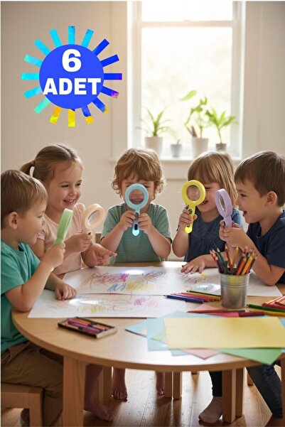 elisalife 6 Adet Plastik Işıklı Pusulalı Büyüteç Doğum Günü Hediyesi Karne Hediyesi Oyuncak