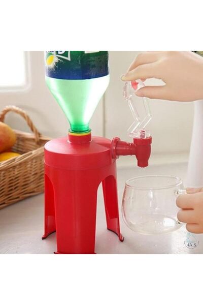 Smart Kitchen 4AS Smart Upside Down Drink Dispenser, Red, Soda Bottle Tap, Pa...