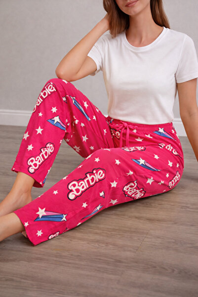 Bahar Altundemir بنطلون بيجامة نسائي مريح من القطن المرن باللون الوردي