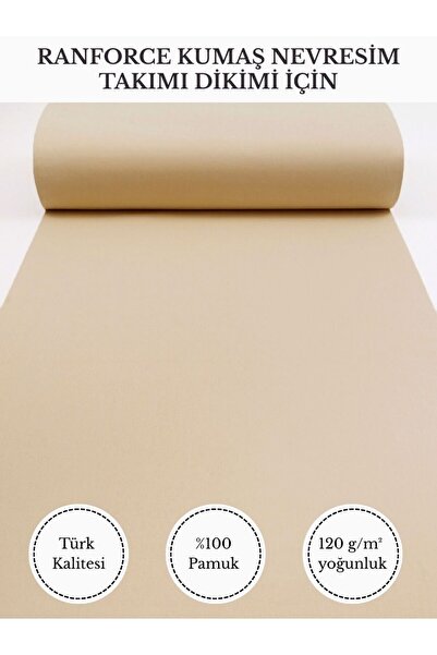 FabricMarket Ranforce Kumaş Nevresim Dikimi Için – %100 Pamuk, 240 cm × 100 C...