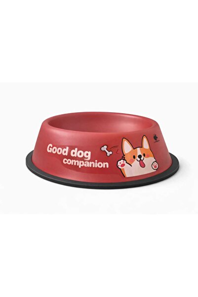 Kırmızı Renk Metal Kedi Köpek Mama Ve Su Kabı-22 cm