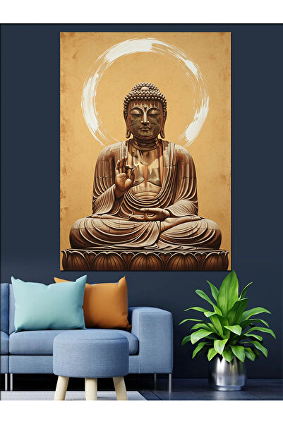 Artmeg Statuie Buddha așezată, pânză decorativă cu tematică de pace - Tablou ...