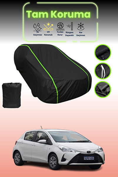 Dokaca Neo غطاء حماية للسيارة من القماش الأسود اللامع قماش مجدّل تويوتا ياريس...