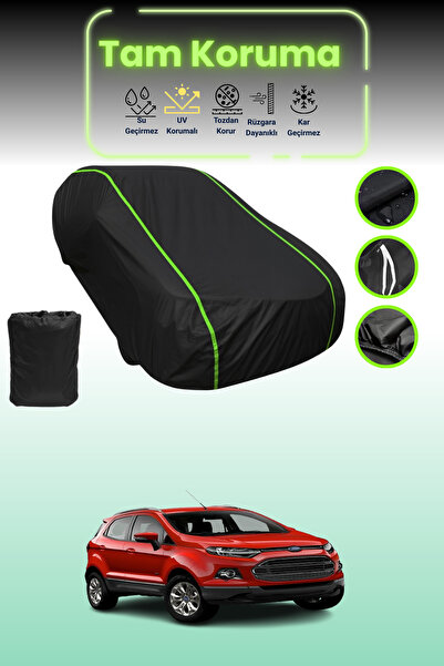 Dokaca Neo غطاء حماية للسيارة من القماش الأسود النيون قماش مجدّل فورد إيكوسبورت 2013 - 2017 متوافق مع غطاء حماية السيارة من القماش