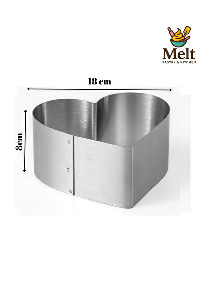 melt pastry & kitchen Narkalıp Kalp Kek-Pandispanya Kalıbı En:18 cm Derinlik:...