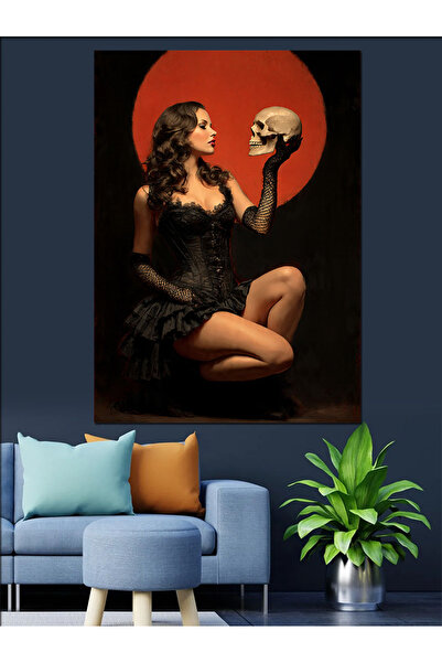 KanvasSepeti Rochie neagră Pictură în ulei de înaltă calitate texturat Canvas...