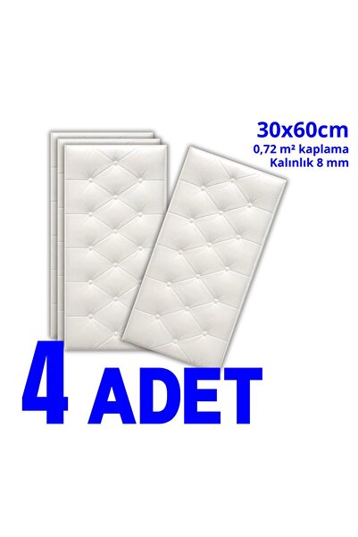 HORECA MARKET 3D yapışkanlı Duvar Yumuşak çıkartmaları Beyazlar -4'li Set-30x...