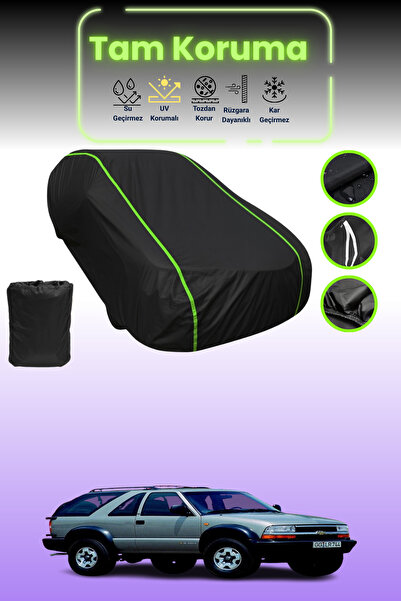 Dokaca Neo غطاء حماية للسيارة متوافق مع سيارة شيفروليه بليزر قماش مجدّل ذات الثلاثة أبواب من 1995 إلى 2005 باللون الأسود النيون