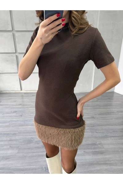 Kedi Fashion Tasarım model kürklü elbise