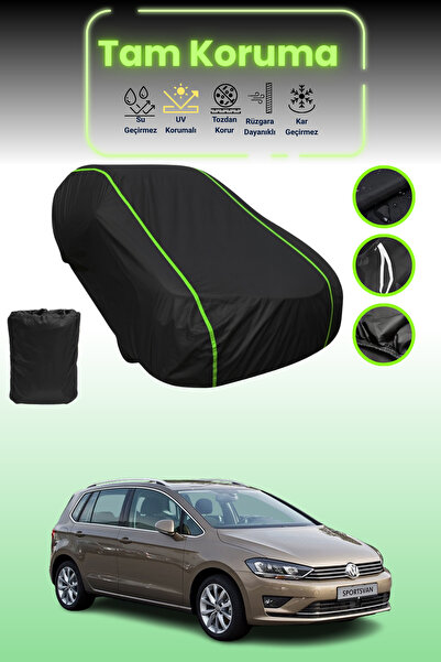 Dokaca Neo غطاء حماية للسيارة متوافق مع سيارة فولكس فاجن جولف 7 سبورتسفان باللون الأسود النيون قماش مجدّل