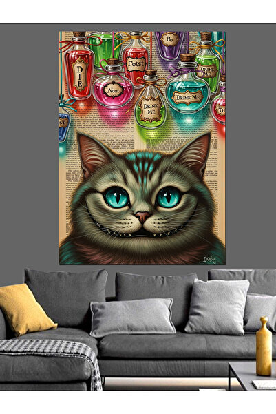 KanvasSepeti Magicianul pisică și pictură în ulei de înaltă calitate texturat...