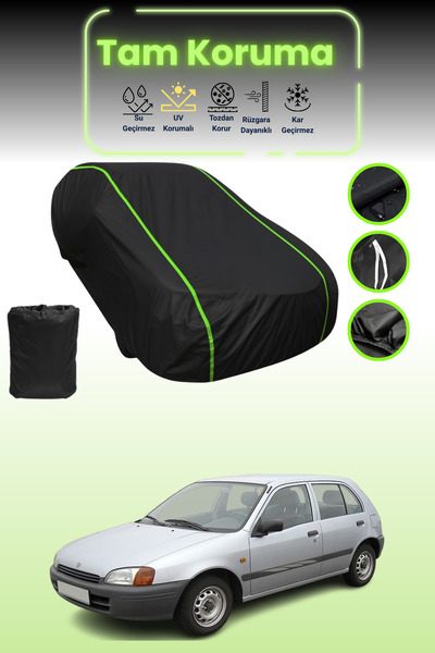 Dokaca Neo غطاء حماية للسيارة من القماش الأسود اللامع قماش مجدّل تويوتا ستارل...