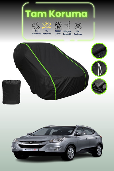 Dokaca Neo غطاء حماية من القماش للسيارة باللون الأسود النيون قماش مجدّل هيونداي IX35 / توكسون 2013 - 2015