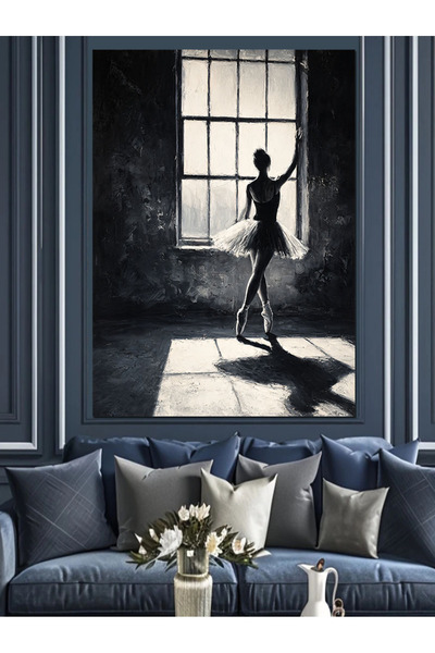 KanvasSepeti Femeie care face balet Pictură în ulei de înaltă calitate textur...