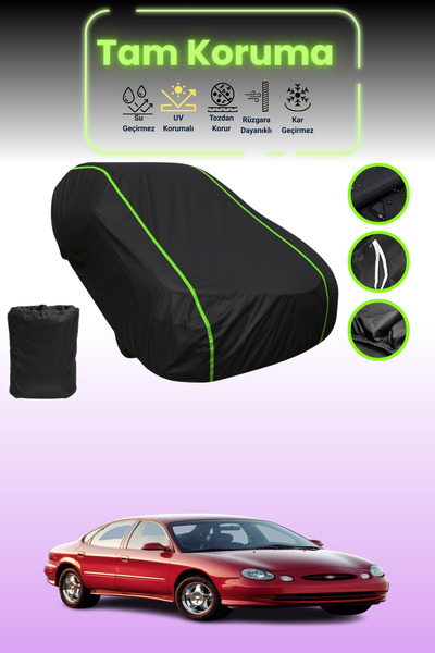 Dokaca Neo غطاء حماية للسيارة من القماش الأسود النيون قماش مجدّل فورد توروس 1999 - 2007 متوافق مع غطاء حماية السيارة من القماش