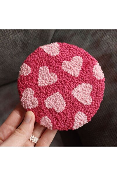 Goong 2’li Punch Araba Bardak Altlığı- Kalp Desen