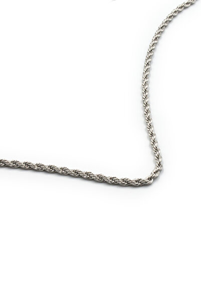 Sose Moda Halat Model Men's Steel Chain Necklace – Silver Color 2 mm Stylish and Masculine Design