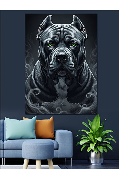 KanvasSepeti Black Pitbull Pictură în ulei de înaltă calitate texturat Canvas...