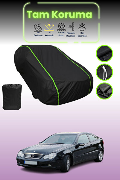 Dokaca Neo غطاء سيارة متوافق مع سيارة مرسيدس سي-سيريز سبورت كوبيه (w203) 2004 - 2007 باللون الأسود النيون قماش مجدّل