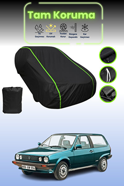 Dokaca Neo غطاء حماية للسيارة باللون الأسود النيون قماش مجدّل فولكس فاجن بولو...