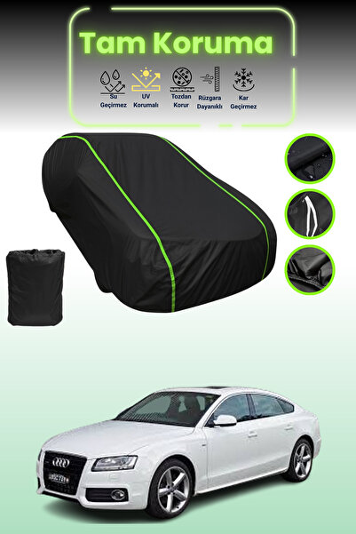 Dokaca Neo غطاء حماية للسيارة متوافق مع سيارة أودي A5 سبورت باك 2009 - 2011 باللون الأسود النيون قماش مجدّل