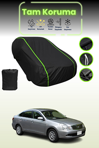 Dokaca Neo غطاء حماية للسيارة من القماش الأسود اللامع قماش مجدّل نيسان بلو بيرد سيلفي 2 متوافق مع غطاء حماية السيارة من القماش