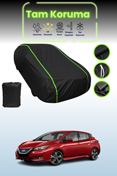 Dokaca Neo غطاء حماية للسيارة من القماش الأسود اللامع قماش مجدّل نيسان ليف 2017 - 2021 متوافق مع غطاء حماية السيارة من القماش