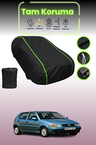 Dokaca Neo غطاء حماية للسيارة باللون الأسود النيون قماش مجدّل فولكس فاجن بولو...