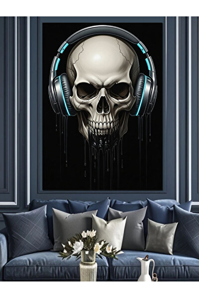 KanvasSepeti Pictură în ulei de înaltă calitate cu tematică cu căști texturat...