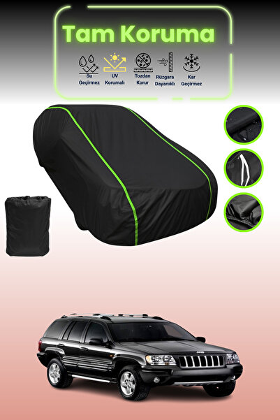 Dokaca Neo غطاء حماية للسيارة متوافق مع جيب جراند شيروكي 2003 - 2005 باللون الأسود النيون قماش مجدّل