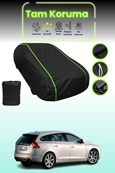 Dokaca Neo غطاء حماية للسيارة من القماش الأسود اللامع قماش مجدّل فولفو V60 20...