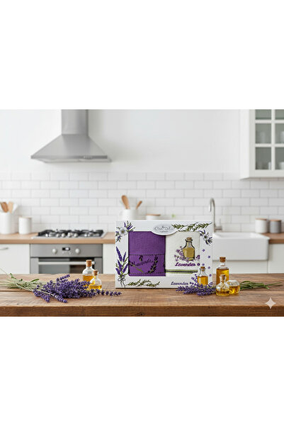 Coton Delux 2'li Mutfak Havlusu - Nakışlı - 40X60 -%100 Pamuklu - Kutulu