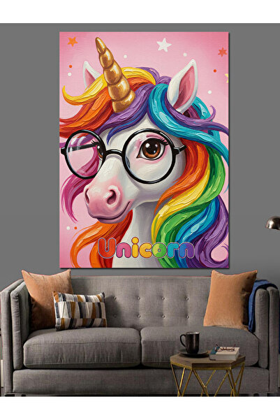 KanvasSepeti Curcubeu cu ochelari Pictură în ulei de înaltă calitate texturat...