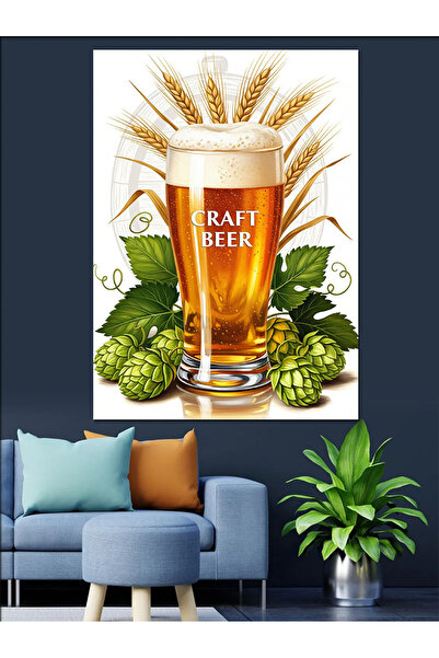 KanvasSepeti Bira Şerbetçiotu Pictură în ulei de înaltă calitate texturat Can...