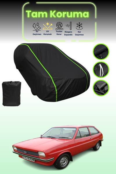 Dokaca Neo غطاء حماية للسيارة من القماش الأسود اللامع قماش مجدّل Ford Fiesta ...