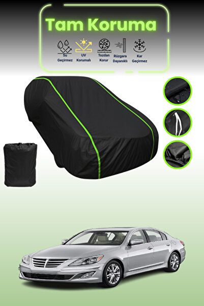 Dokaca Neo Black Neon Corded Fabric Hyundai Genesis 2014 - 2016 Compatible Ca...