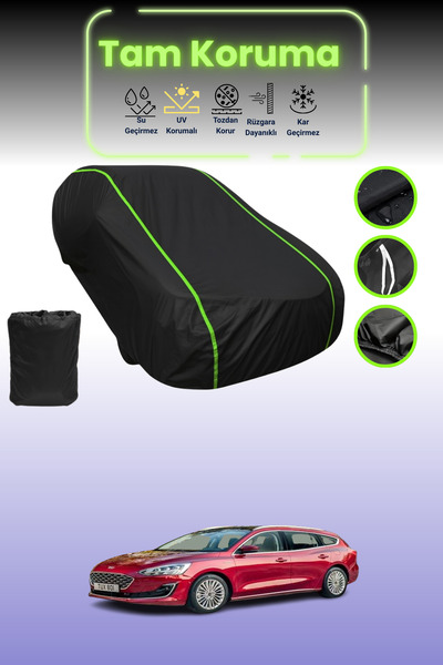 Dokaca Neo غطاء حماية للسيارة باللون الأسود النيون قماش مجدّل فورد فوكس إستيت...