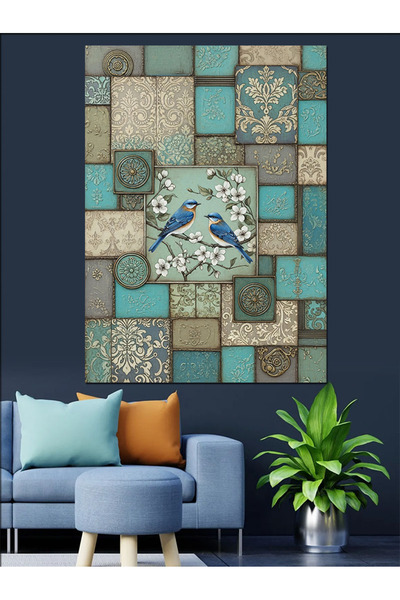 KanvasSepeti Mozaic cu model Pictură în ulei de înaltă calitate texturat Canv...