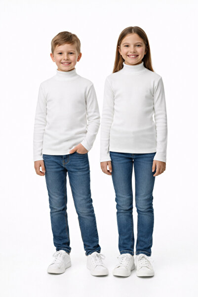 Atabay Tekstil Atabay 99-12-25 Unisex Children's Ribbed High Neck Long Sleeve...