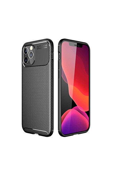 HarmonyAura iPhone 12 Pro Max Uyumlu Hrmn Black Silicone Case-Black