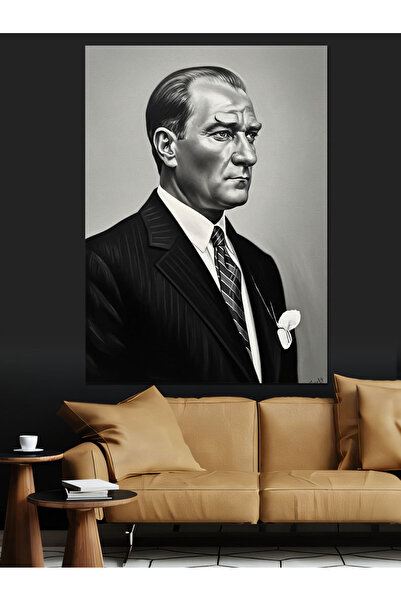 KanvasSepeti Mustafa Kemal Pictură în ulei de înaltă calitate texturat Canvas...