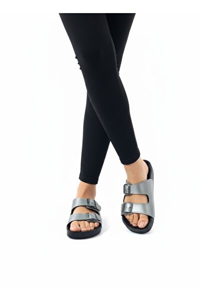 uway Women's Flexible Soft Adjustable Two-Buckle Slide Casual Comfort Anatomi...