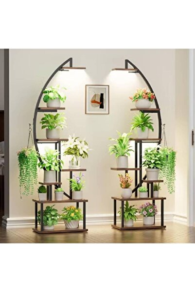 NKX Flower Rack with Shelves Living Room Floor-to-Floor Balcony Wrought Iron Shelf Mobile