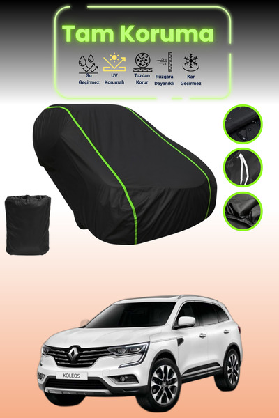 Dokaca Neo غطاء حماية من القماش للسيارة باللون الأسود النيون قماش مجدّل متوافق مع سيارة رينو كوليوس 2013 - 2017